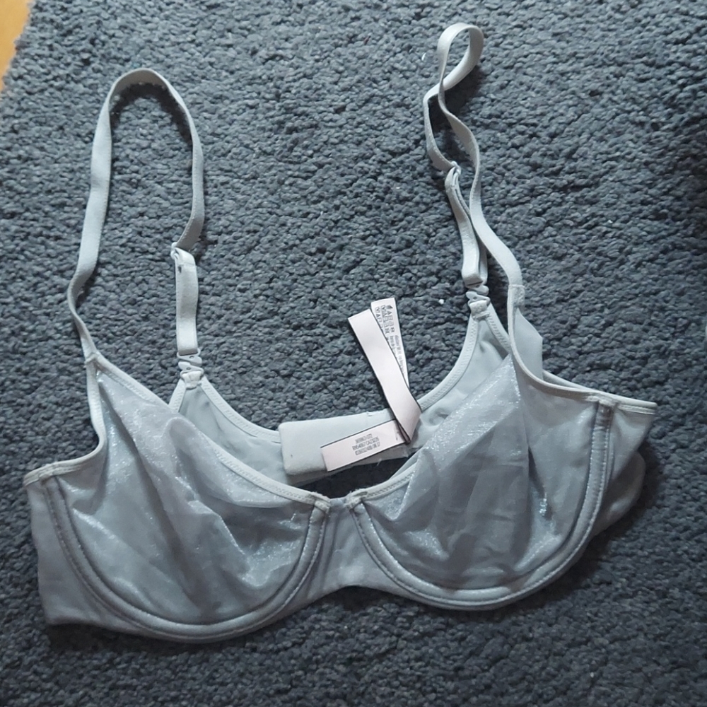 Victorias secret sheer silver bra